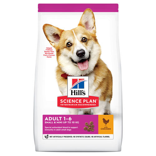 Hill&#039;s Science Plan Сухой корм для взрослых собак мелких и миниатюрных пород для поддержания здоровья кожи и шерсти с курицей 1,5 кг