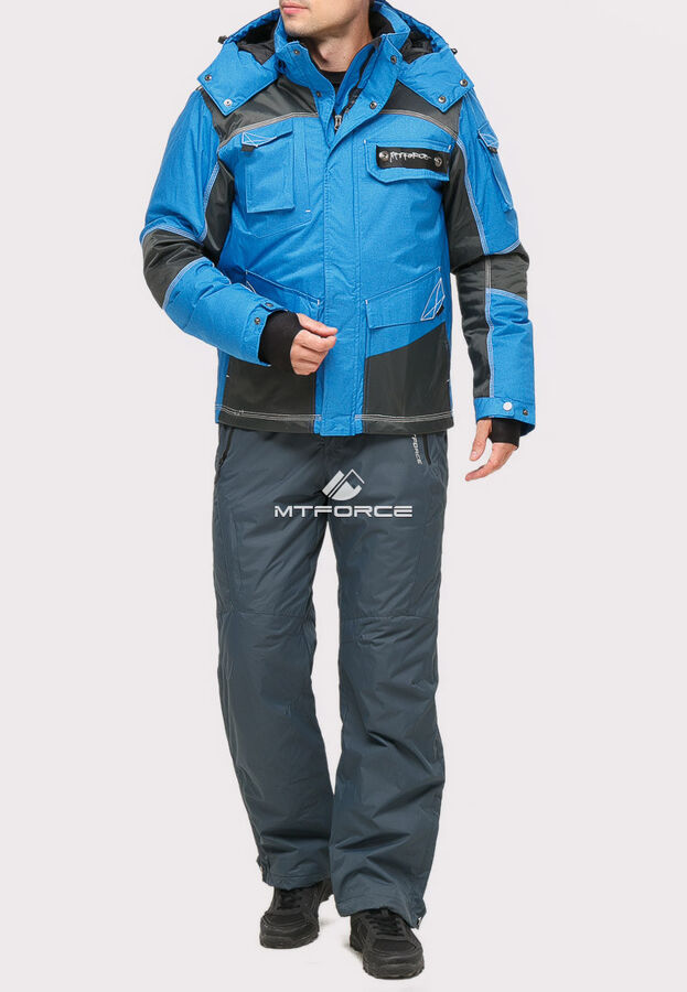 Мужской зимний костюм горнолыжный синего цвета 01912S