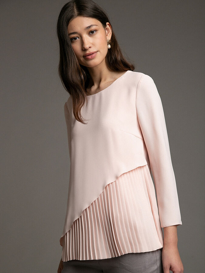 Емка новинки. Персиковая блузка. Key Fashion блуза персик арт 6375.