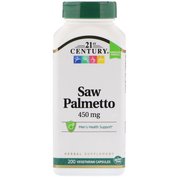 21st Century, Saw Palmetto, 450 мг, 200 растительных капсул