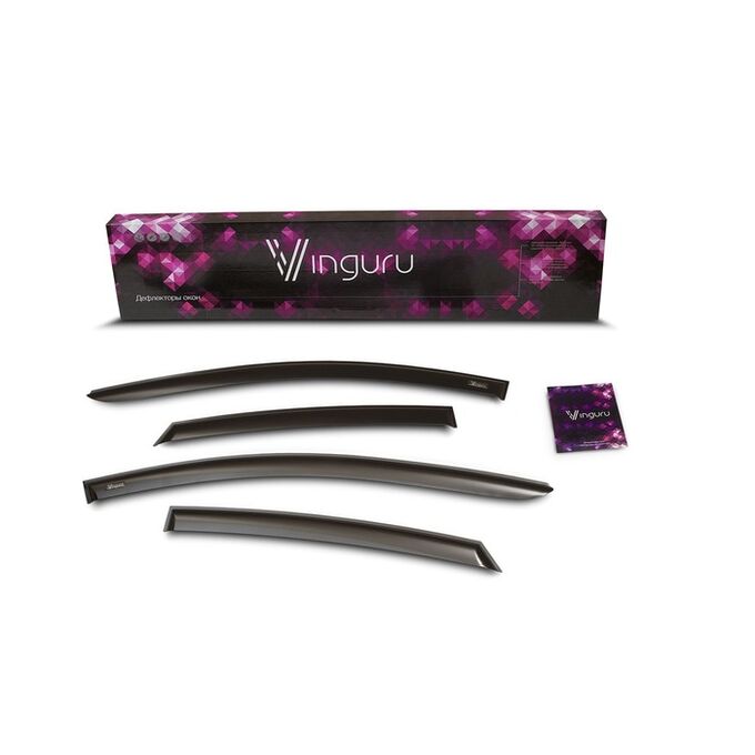 Ветровики Vinguru Geely Emgrand X7 2013-2016,крос накладные скотч к-т 4шт., материал акрил