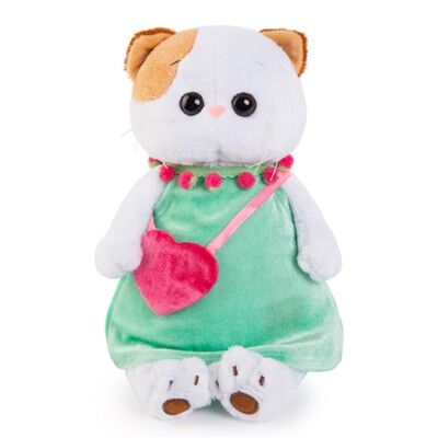 Мягкая игрушка &quot;Кошечка Ли-Ли в мятном платье с розовой сумочкой&quot; 24 см LK24-005