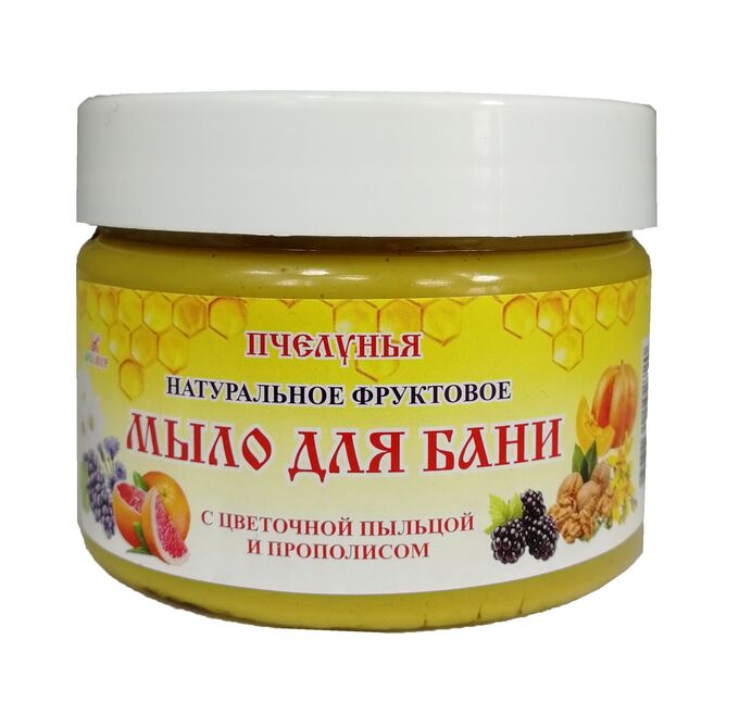 Khadi Naturals Мыло для бани Пчелунья с цветочной пыльцой и прополисом, натуральное фруктовое 270 гр.