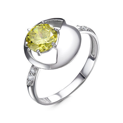 Artefakt Серебряное кольцо с фианитом желтого цвета - 1212