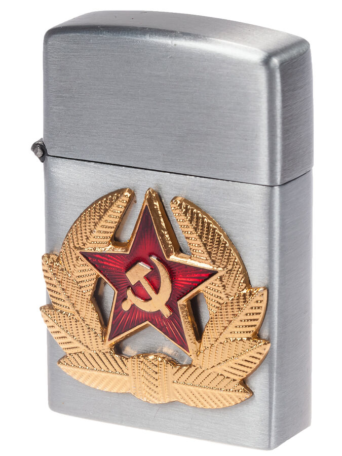 Армейская зажигалка с кокардой СА (газовая Zippo)