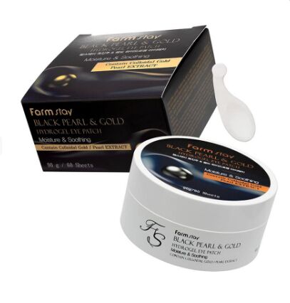 Farm Stay Black Pearl and Gold Hydrogel Eye Patch 90g/60ea - Патчи под глаза с экстрактом черного жемчуга.