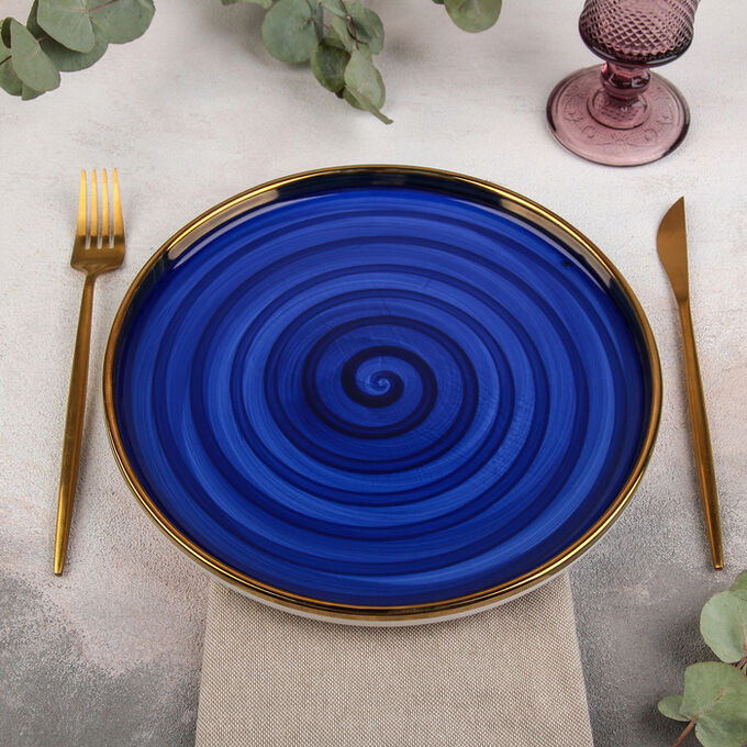СИМА-ЛЕНД Тарелка керамическая обеденная «Мэривеза», d=24,5 см, цвет синий