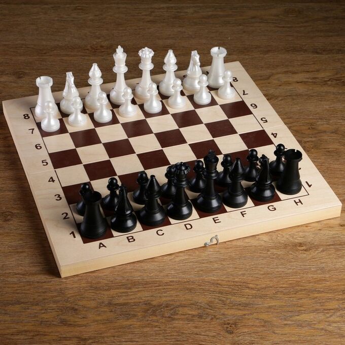 СИМА-ЛЕНД Шахматные фигуры турнирные, пластик, король h-10.5 см, пешка h-5 см