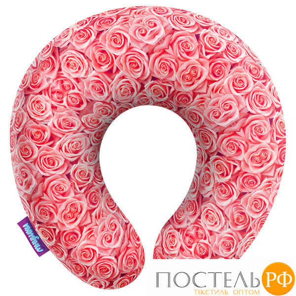 Подушка под шею «Чайные розы» (H3434C1701A005PN, 34х34, Розовый, Кристалл, Микрогранулы полистирола)
