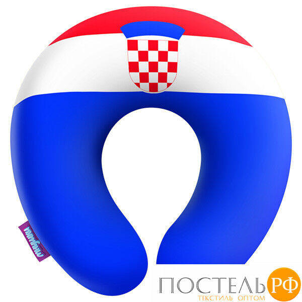 Подушка под шею «Флаги» (H2929C0103B018MK, 29х29, Хорватия, Разноцветный, Бифлекс, Микрогранулы полистирола)