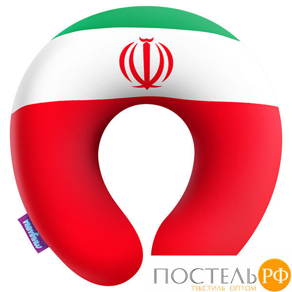 Подушка под шею «Флаги» (H3434C0103B023MK, 34х34, Иран, Разноцветный, Бифлекс, Микрогранулы полистирола)