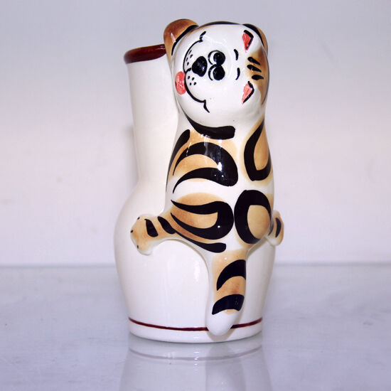 Аромалампа Крынка с котом керамика 14см