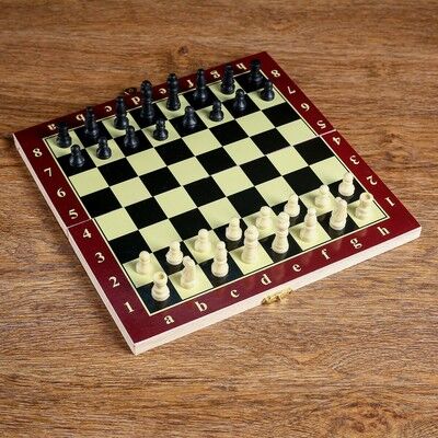 Настольная игра 3 в 1 &quot;Карнал&quot;: нарды, шахматы, шашки, доска дерево 20.5х20.5 см, микс