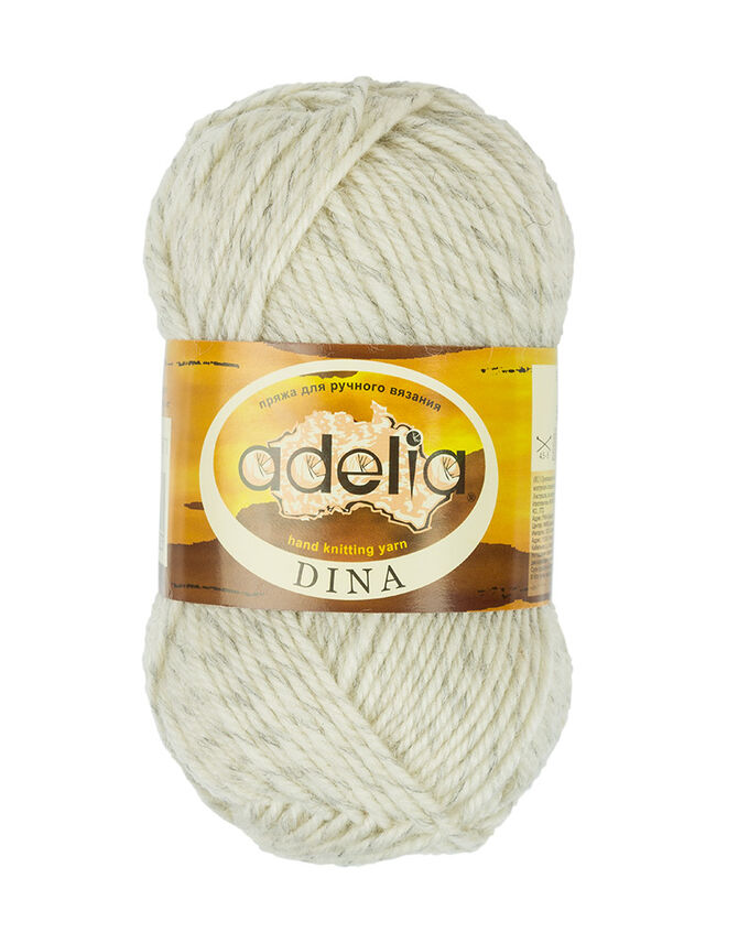 Пряжа ADELIA &quot;DINA&quot; 100% шерсть 10 х 50 г 100 м ± 5 м белый