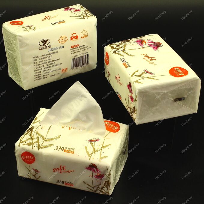 Салфетки - выдергушки, бумажные 294 листа в полиэтиленовой упаковке.