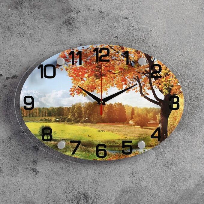 Часы настенные, серия: Природа, &quot;Осенний лес&quot;, 24х34  см, микс