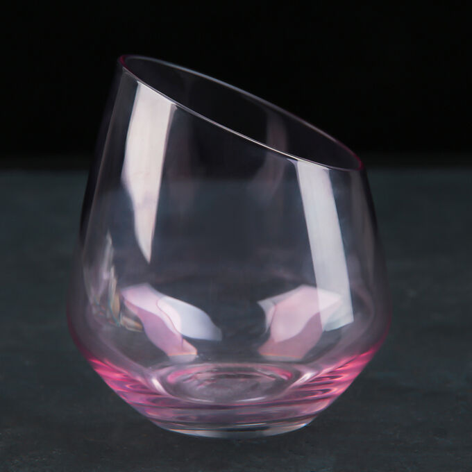 Стакан для виски «Иллюзия», 400 мл, 9,5*10 см, цвет розовый