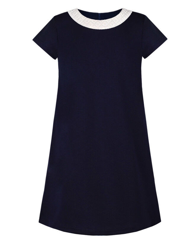 Синее школьное платье для девоки 83552-ДШ19