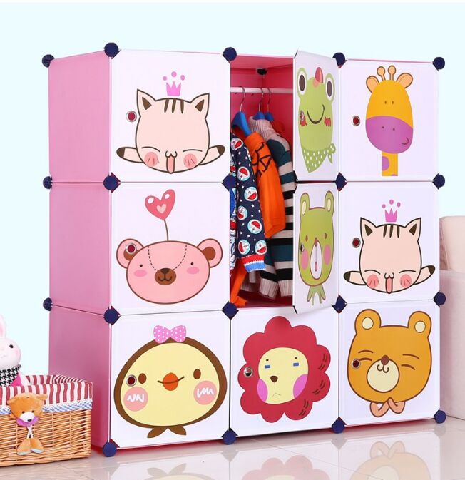 Шкаф  для детской (9 кубов с детскими дверками и с 1 вешалкой)
