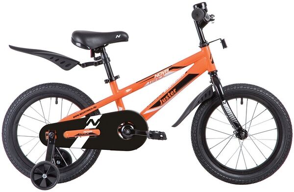 Велосипед NOVATRACK 16&quot; JUSTER оранжевый, тормоз нож, пласт крылья, полная защ. цепи