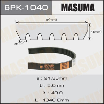Ремень ручейковый MASUMA 6PK-1040
