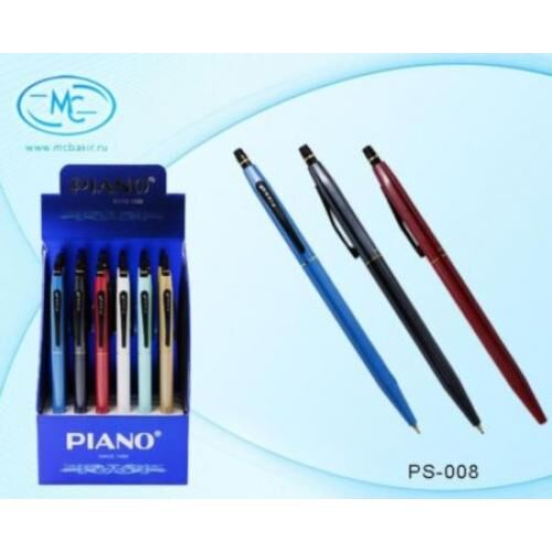 Ручка автоматическая шариковая масляная PS-008 &quot;Elegant&quot; 0.7мм синяя, цветной корпус Piano {Китай}