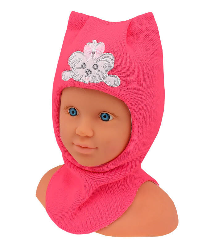 Шлем-шапка для девочки Цвет: яр.розовый