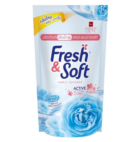 * LION Essence Fresh &amp; Soft Кондиционер для белья 600мл, &quot;Blue Fresh&quot; мягк.упаковка, Таиланд