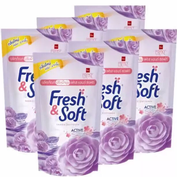 * LION Essence Fresh &amp; Soft Кондиционер для белья 600мл  &quot;Violet Romanc&quot; мягк.упаковка, Таиланд