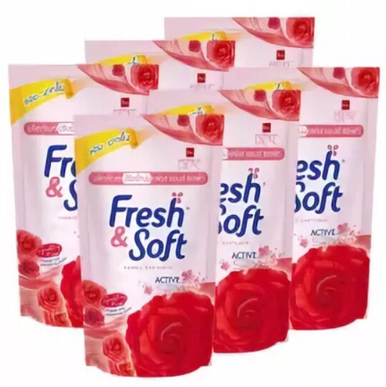Lion Thailand * LION Essence Fresh &amp; Soft Кондиционер для белья 600мл, &quot;Red Rose&quot; мягк.упаковка, Таиланд