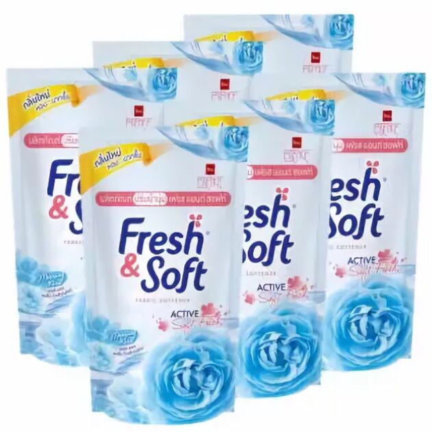 * LION Essence Fresh &amp; Soft Кондиционер для белья 600мл &quot;Blue Fresh&quot; мягк.упаковка, Таиланд