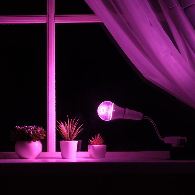 Luazon Lighting Светильник для растений 12 Вт, 9 мкмоль/с, гибкая ножка 15 см, выкл на корпусе