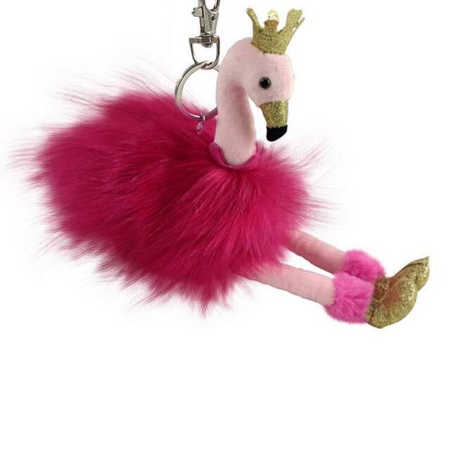 Фламинго розовый 9 см с карабином игрушка мягкая117