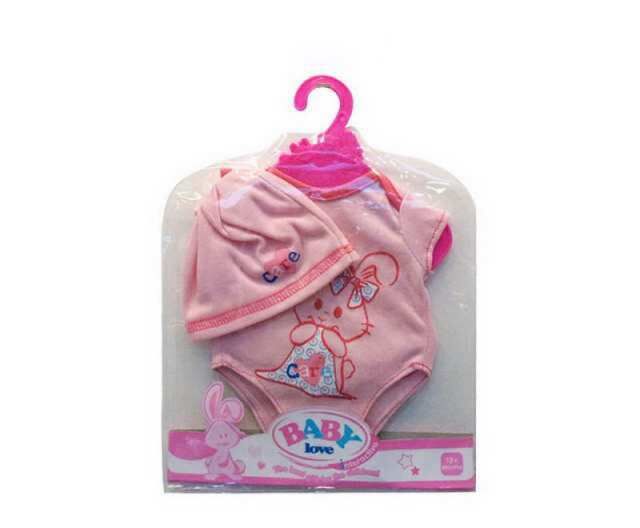Одежда для кукол: боди (розовый цвет) в наборе с шапочкой98