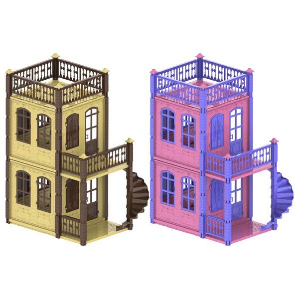 Домик для кукол &quot;Замок Принцессы&quot; (2 этажа) бежевый/розовый 49х19х54 см.1