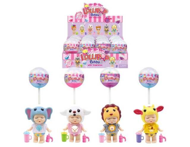 Пупс-куколка (сюрприз) в конфетке &quot;LolliPop Baby&quot;, с аксессуарами, 12 шт. в дисплее 4 вида в коллекции,2