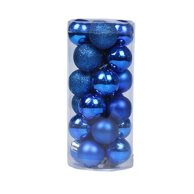 Набор елочных шаров (24 шт.) одного цвета, из пластика, размер 3 см