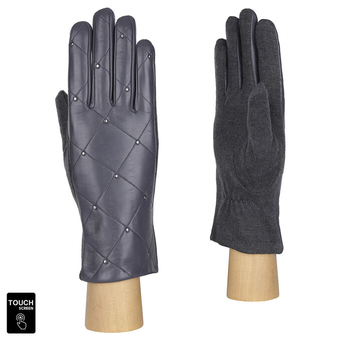 Перчатки, комбинированная кожа, FABRETTI 3.26-9 grey