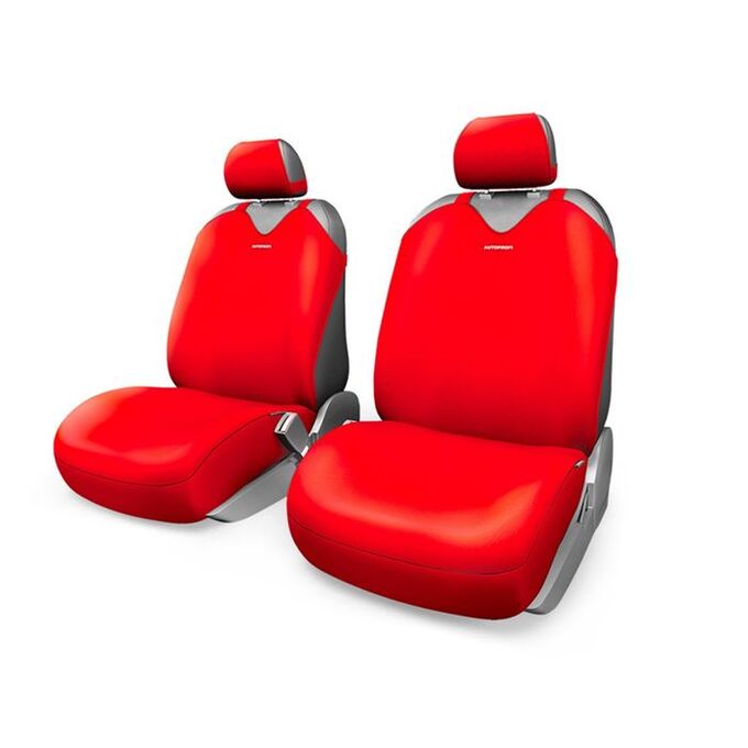 Чехол-майка AUTOPROFI R-1 SPORT PLUS R-402Pf RD, передний ряд, закрытое сиденье, полиэстер, 4 предмета, цвет красный