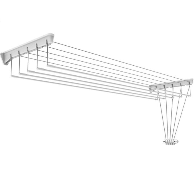Сушилка для белья настенно-потолочная СНП 1.4, рабочая длина 7 м, цвет белый