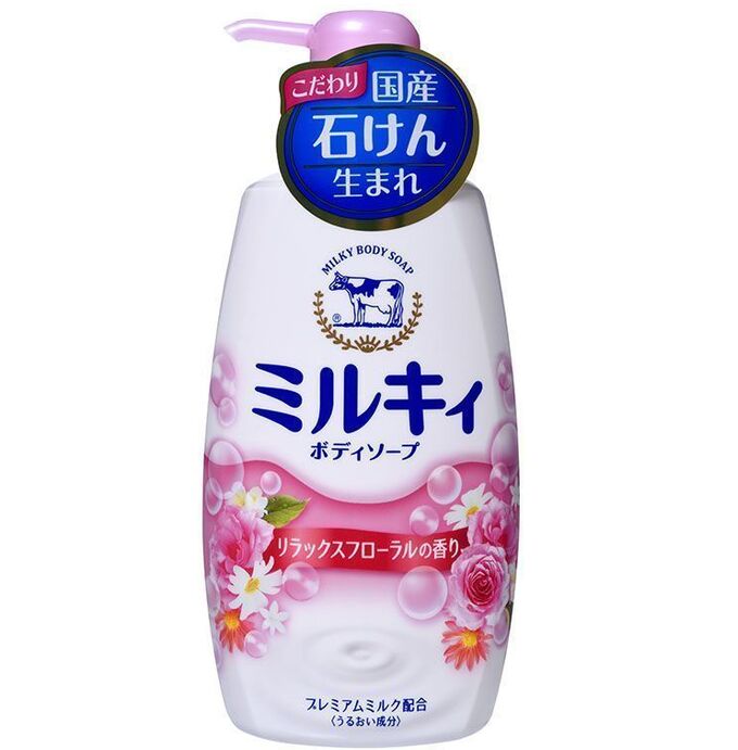 COW Молочное увлажняющее жидкое мыло для тела с цветочным ароматом «Milky Body Soap» 550 мл (дозатор) 12