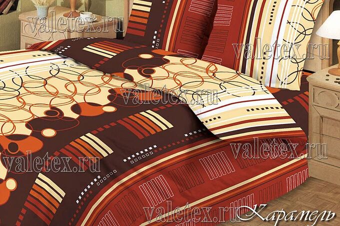 Постельное белье из красно-бордовой бязи карамель с бежевыми рисунками