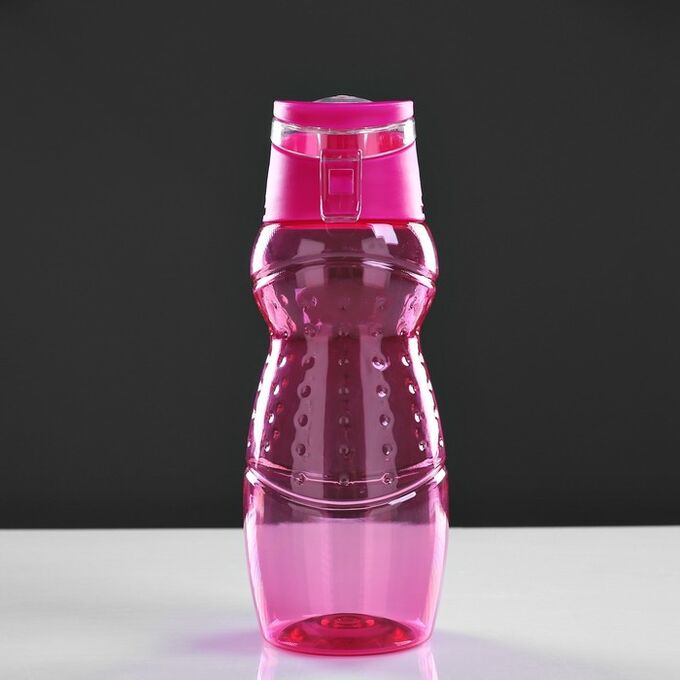 Бутылка для воды спортивная фигурная с поильником и откидной крышкой, 700 мл, микс
