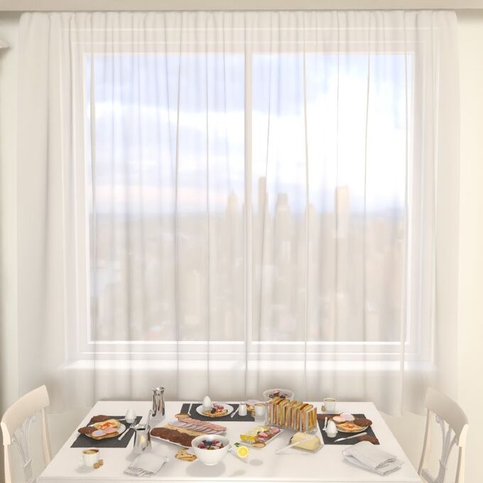 Ros-Decor Тюль для кухни Вуаль айвори