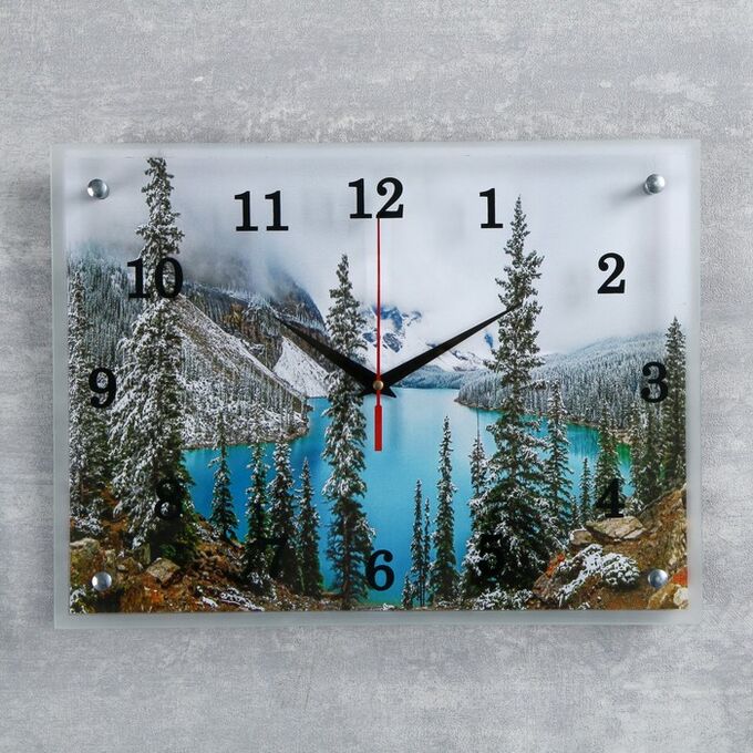 Часы настенные, серия: Природа, &quot;Горное озеро&quot;, 30х40 см