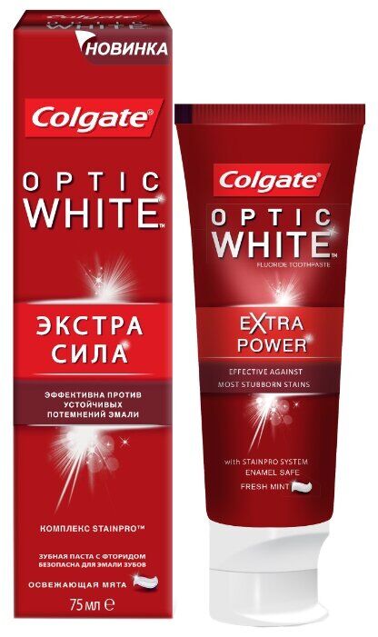 З.паста COLGATE 75мл Optic White Экстра Сила