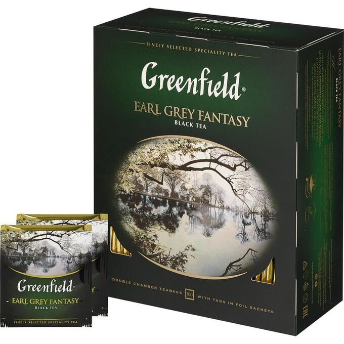 Greenfield / Чай ГРИНФИЛД Эрл Грей Фэнтази 100пак 1/9 | Чай Гринфилд. Чай
