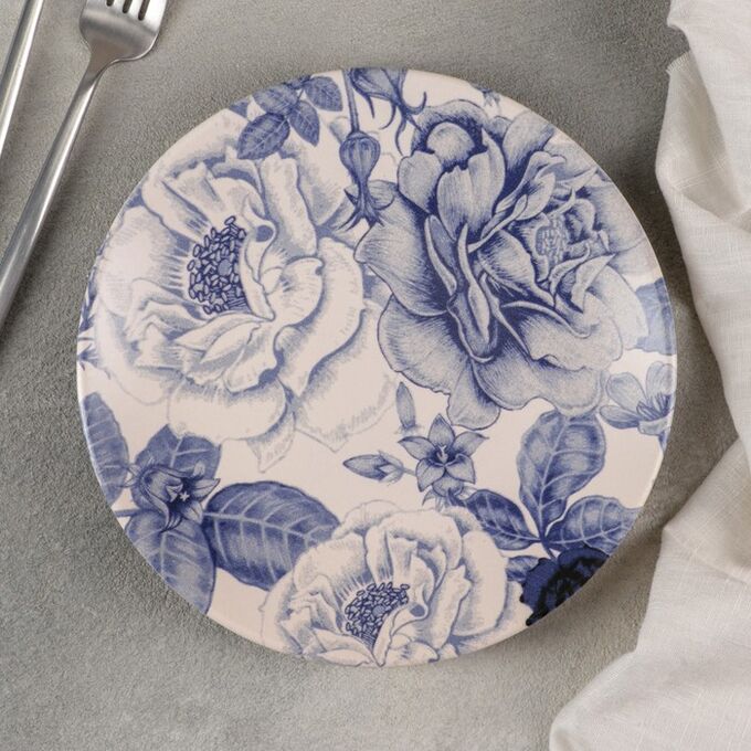 Тарелка десертная «Синяя роза», 20 см