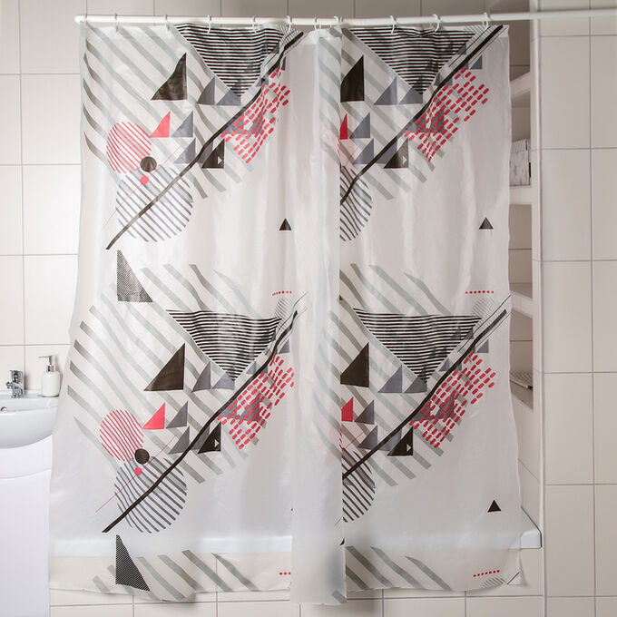 Штора для ванной комнаты Доляна «Малевич», 180x180 см, EVA