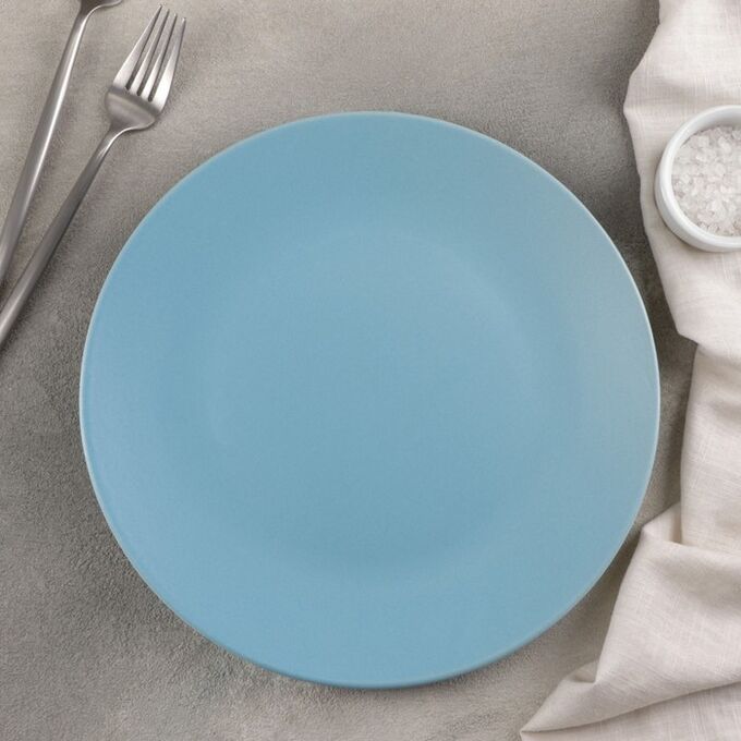 Тарелка обеденная «Эджи», 25 см, цвет голубой